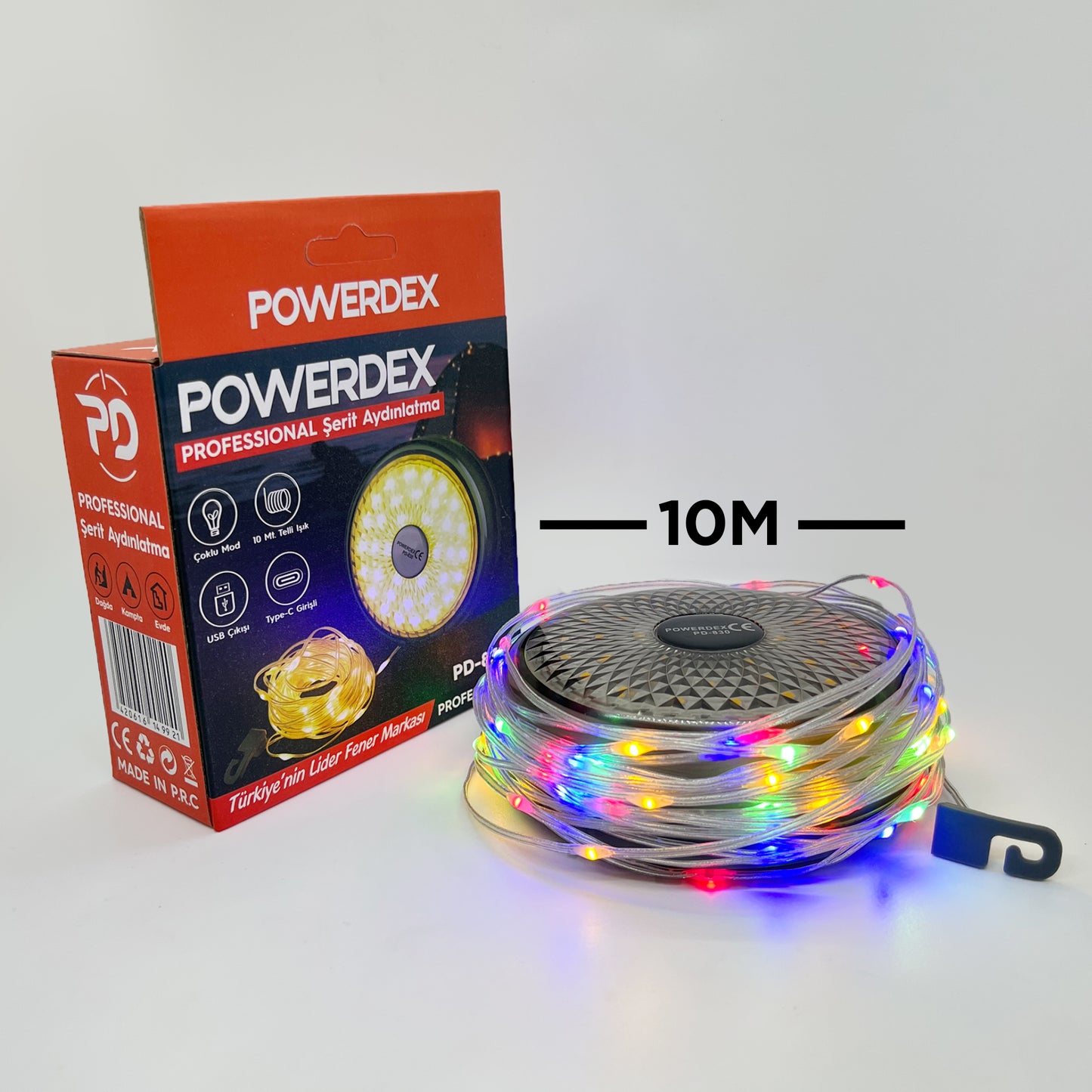 PD-830 Profesyonel 10 Metre Telli Işıklı Type-C Girişli Şerit Aydınlatma