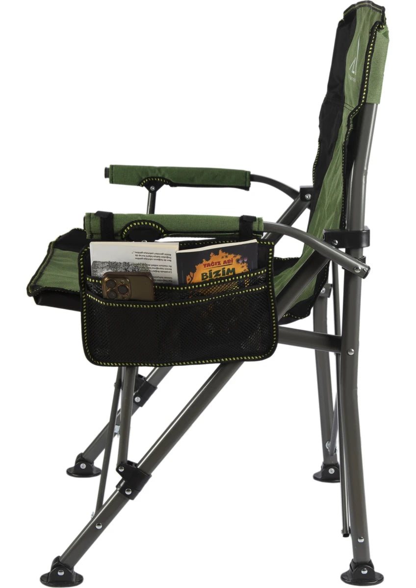 Outdoor  Katlanır Kamp Sandalyesi - Haki Yeşil