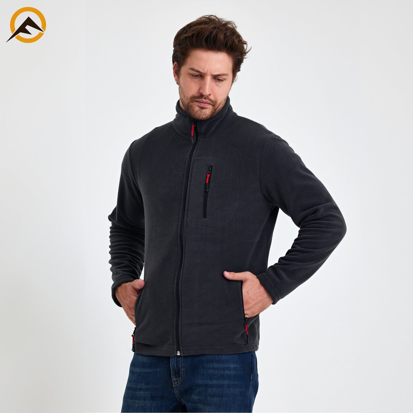 Erkek Outdoor Fermuarlı Polar Ceket - Antrasit