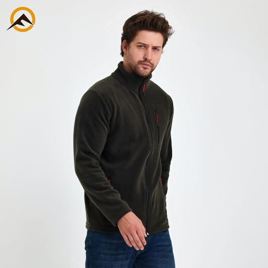 Erkek Outdoor Fermuarlı Polar Ceket - Haki