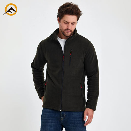 Erkek Outdoor Fermuarlı Polar Ceket - Haki