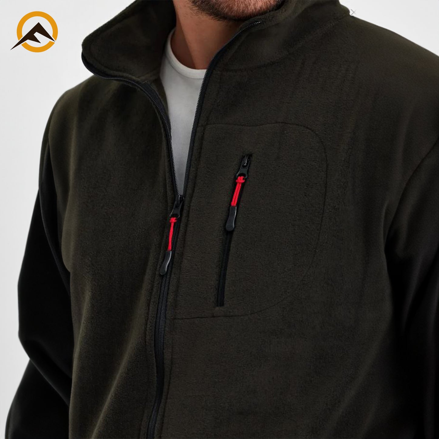 Erkek Outdoor Fermuarlı Polar Ceket - Haki