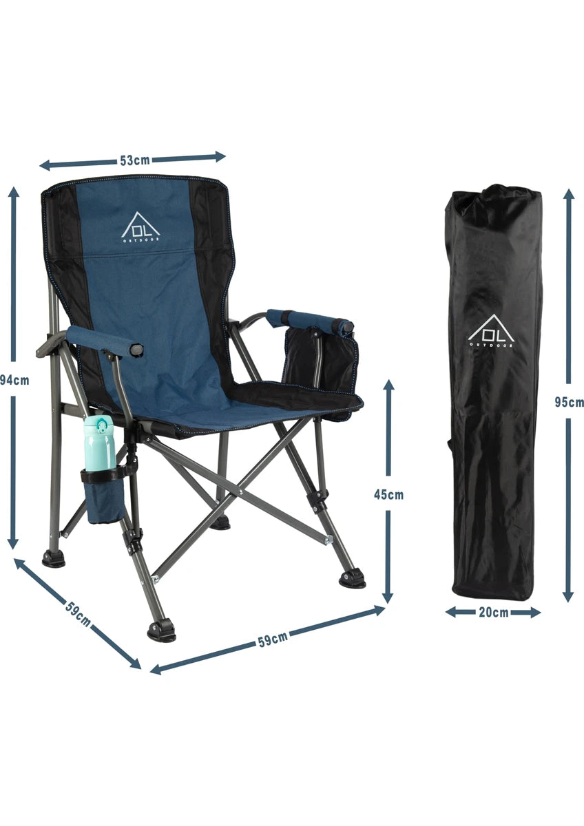 Outdoor Katlanır Kamp Sandalyesi – Mavi