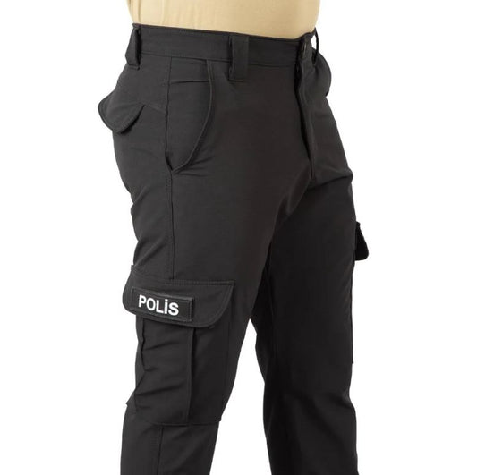 Taktikal Likralı Polis Pantolonu Siyah